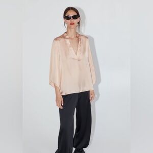 Zara gold v neck top